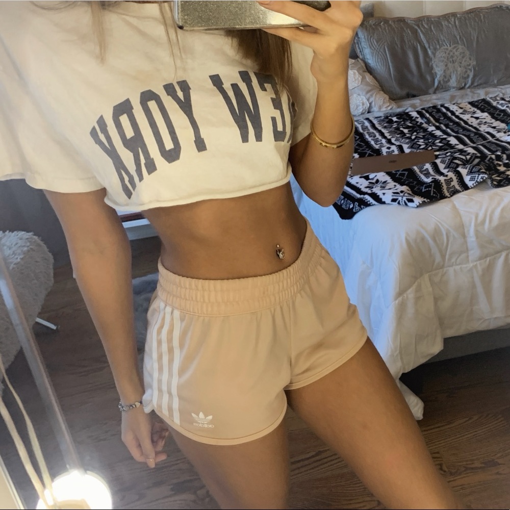 Pink Addidas athletic shorts